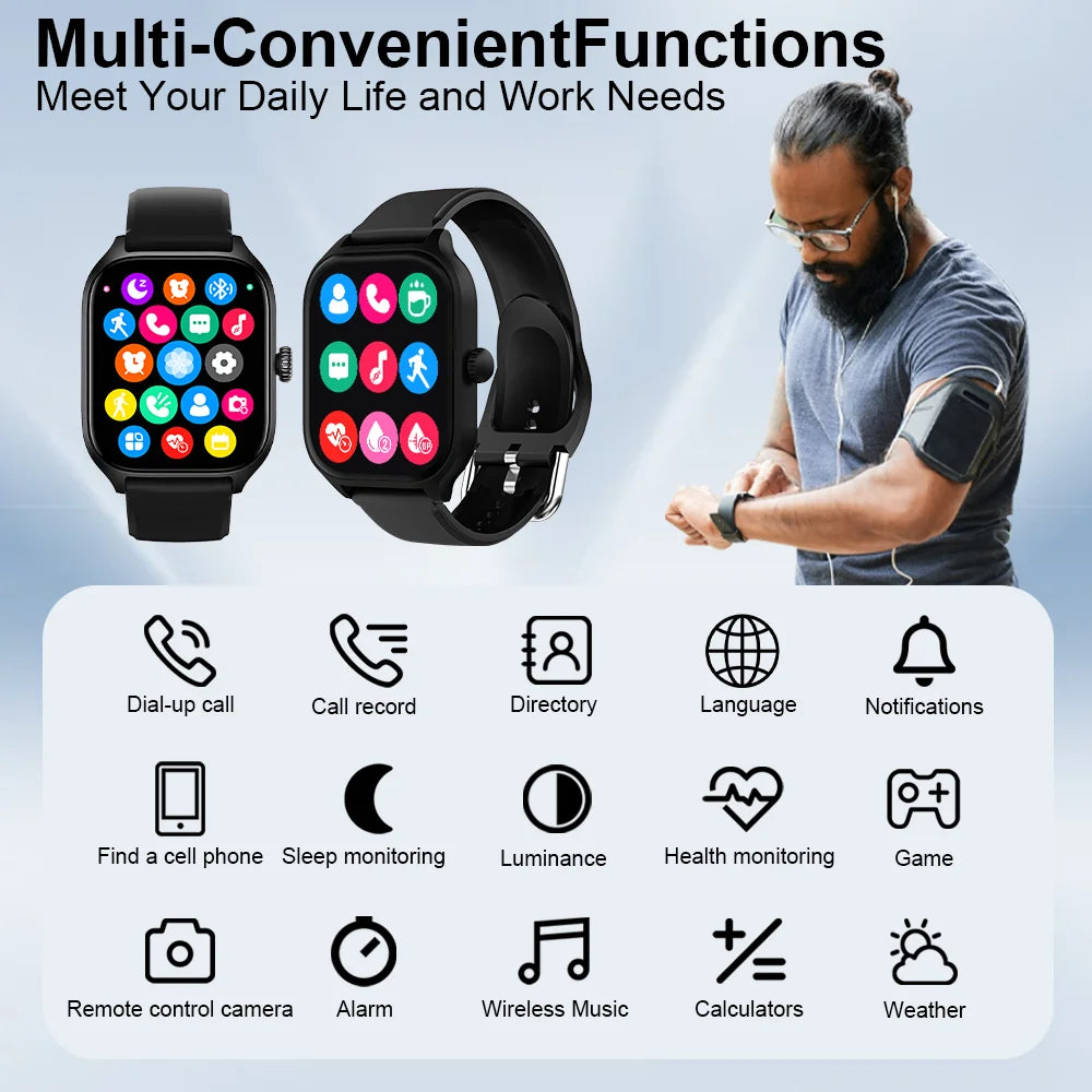 LAXASFIT 2026 New H9 Smartwatch Dial to Answer Calls Calorie Tracking Heart Rate Blood Oxygen Monitoring Bluetooth Smartwatch