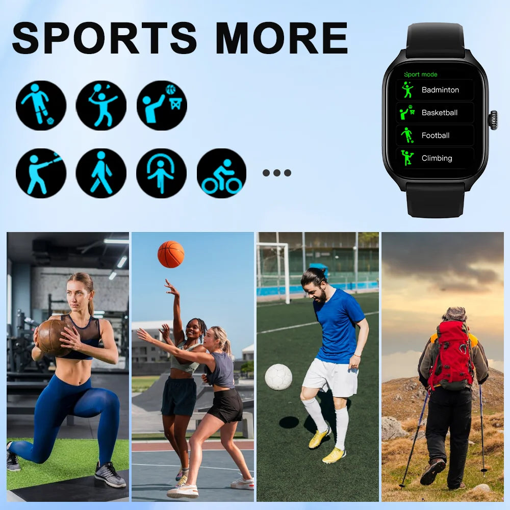 LAXASFIT 2026 New H9 Smartwatch Dial to Answer Calls Calorie Tracking Heart Rate Blood Oxygen Monitoring Bluetooth Smartwatch